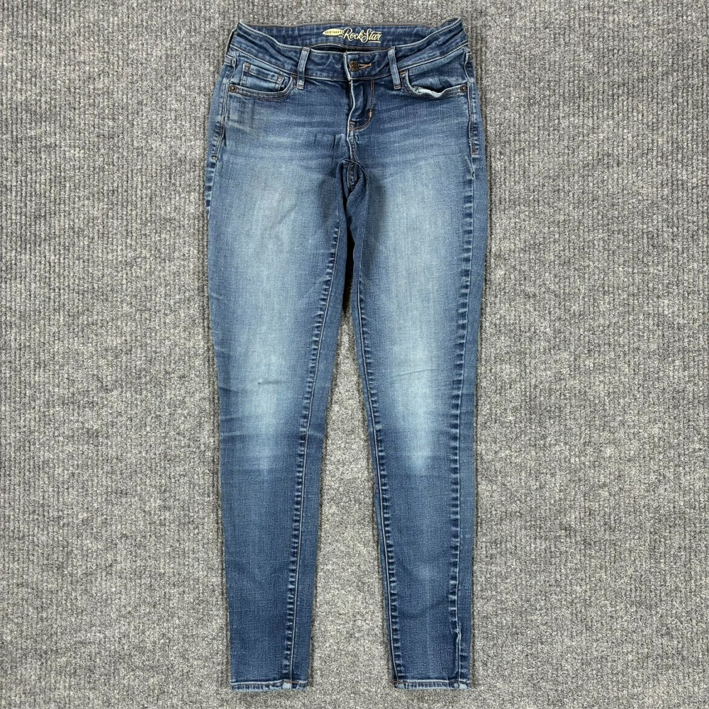 Old Navy Rockstar Skinny Jeans Womens Size 2 Long Blue Denim Ultra Low Rise